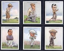CHURCHMAN - PROMINENT GOLFERS (LARGE) - FULL ORIGINAL SET  - 7 CARDS HAVE FAULTS
