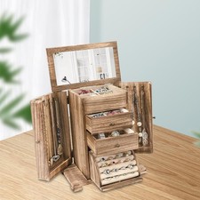 Large Capacity Wooden Jewelry