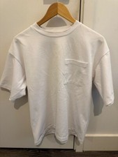Muji Men's Cool Touch Relaxed Fit Pocket T‐shirt Medium White