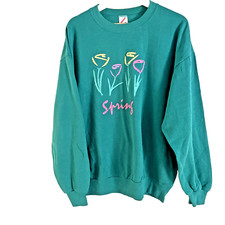 Jerzees Sweatshirt Green Size XL Vintage with Graphics
