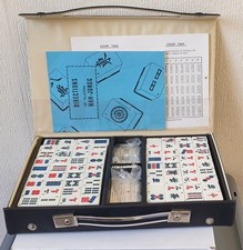 Vintage 1960's 4 Colour Bamboo-Backed Mah Jong Mahjong Set Cased Japan- Perfect.