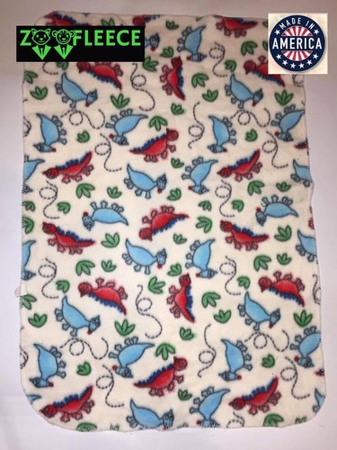 Zoofleece white dinosaurs - white,