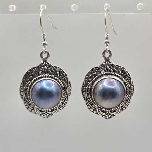 Sterling silver blue mabe - sterling,