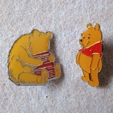 Winnie The Pooh Bear Pin Badges x2 A A Milne