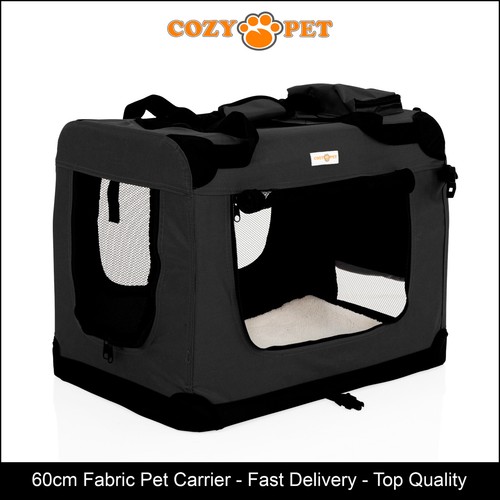 Fabric dog crate 60cm black - dog,
