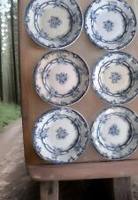 Sarreguemines 6 Dessert Plates Faience Model Ceres Blue Flower Decor