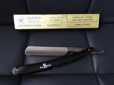 OLD BARBER RAZOR CUT SOLINGEN DOVO CABBAGE N°38 IN CASE OLD RAZOR