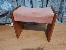 Mid Century Stag Cantata Range pink draylon  style fabric Dressing Table Stool