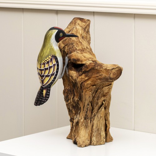Green woodpecker handcarved - woodpecker,