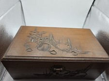 HAND CARVED WOOD JEWELRY BOX