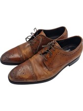 John White 7 Brown Leather Brogue Formal Oxford Shoes Size UK 7 classic preppy