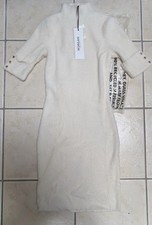 Morgan de Toi Fluffy Knitted High Neck Mini Dress White Medium BNWT