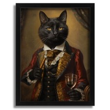 Cat Aristocrat Wall Art Retro