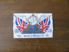 Antique Frys Milk Chocolate Wrapper . Coronation Souvenir George VI 1937