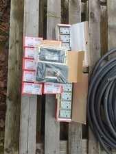 10 X LEGRAND 2P+E SWITCHED SOCKET DP Magnesium Colour Matt Black Metal Surround