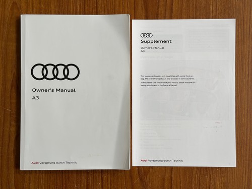 Audi owners manual - a3,
