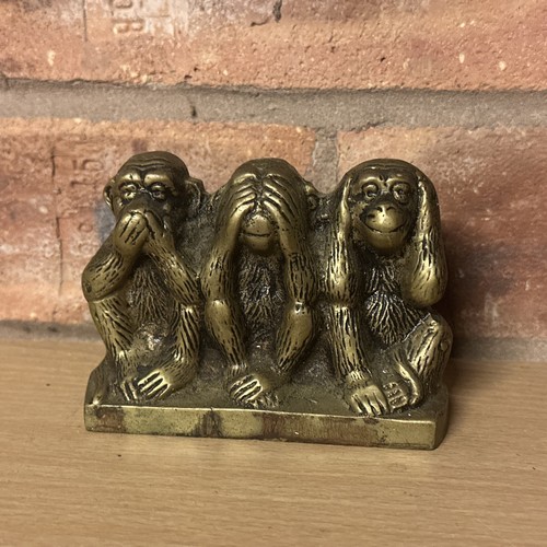 Vtg brass three wise monkeys - vtg, |