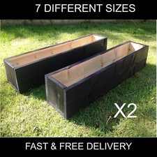2x Black Garden Planters