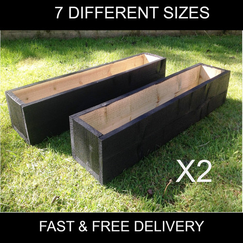 Black garden planters - garden,