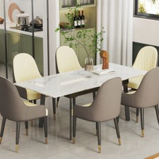 XXL Rectangular Expandable Marble Dining Table 4-12 Seaters Party Kitchen Furnit
