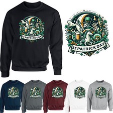 Leprechaun Hat Horse Mens Sweatshirt St Patricks Fancy Dress Unisex Gift Jumper