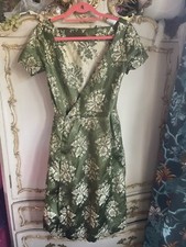 1950's 1960s Brocade Wrap Dress original vintage womens clothing