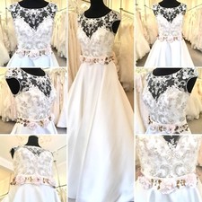 Wedding Bridal Hair Vine Wedding Dress Belt Strap Ivory Pink Gold Pagan Festival