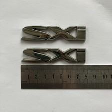 Vauxhall Opel SXI Badges Pair Logo Emblems Silver Plastic 78mm
