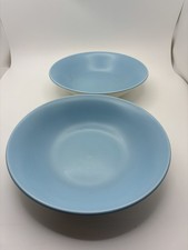 Poole Twintone - Sky Blue Large  Dessert / Soup Bowls set of 2