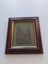 Winston Churchill - Bronzed Plaque Sympathetically Framed.