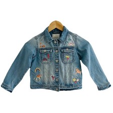 Girls Blue Embroidered Denim