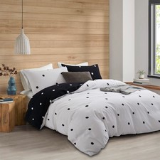 Reversible Duvet Quilt Cover Bedding Set With Pillowcase Single Double King Size