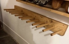 Wooden Welly Boot Wall Rack - 6 To 8 Pairs