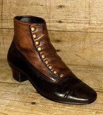 Antique English Made Pottery Boot Shoe Table Ornament / Desk Tidy