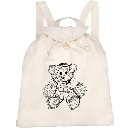 Teddy bear canvas rucksack - bear',