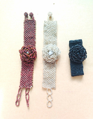 Glass seedbead flower - seedbead, 3d