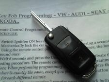 GENUINE SEAT & VW VOLKSWAGEN(7M3 959 753-433MHz)2BUTON REMOTE FLIP UNCUT KEY FOB
