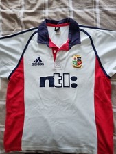 British Lions 2001 White Rugby Training Shirt XL Adidas