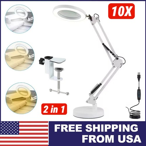 Desk lamp with 10x magnifying - desk,