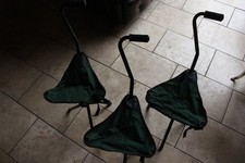 3 X folding stool with walking stick handle.