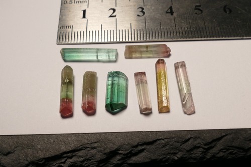 Multicolor tourmaline crystal - multicolor,