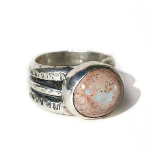 Mexican opal and sterling ring - mexican,