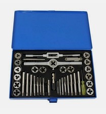 US PRO TAP AND DIE SET 40PC AF SAE IMPERIAL WRENCH CUTS BOLTS ENGINEERS KIT 2626