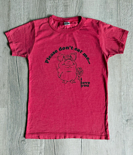 Vintage vegan pig please - vegan,