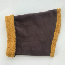 Reversible Mustard Brown Dog Snood, Ear Defender Velour Fleece Whippet Scarf, L 
