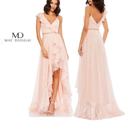 Mac duggal pink salmon polka - pink,