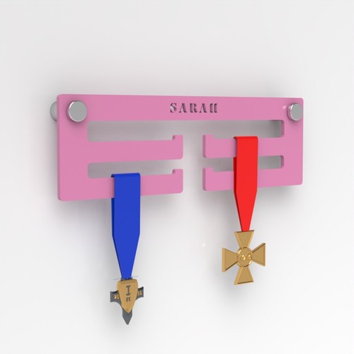 Personalised medal display - personalised,