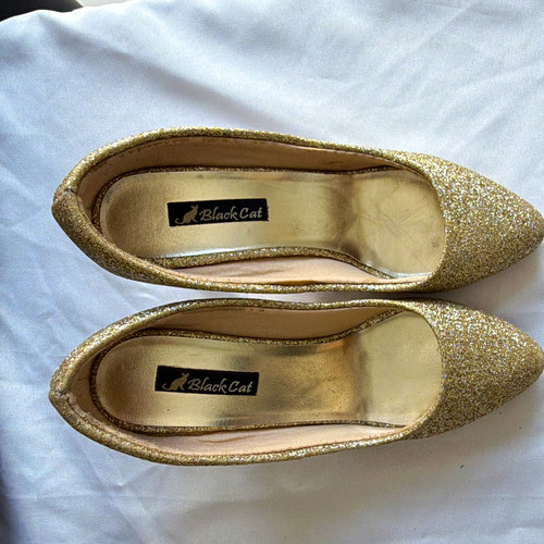 Women gold glitter pointed - women's,