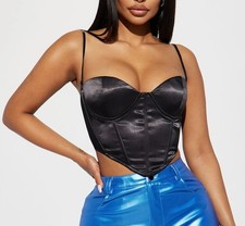 Fashion Nova Black Y2K Satin