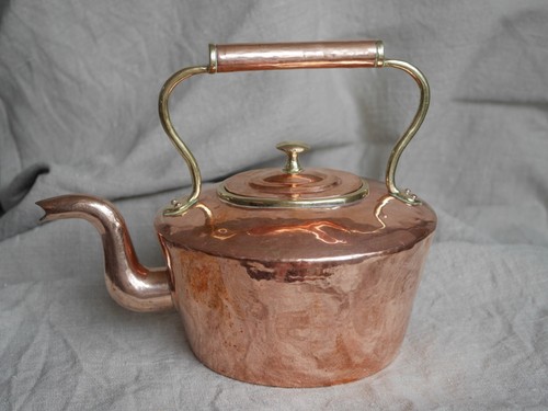 Antique copper kettle with - copper,